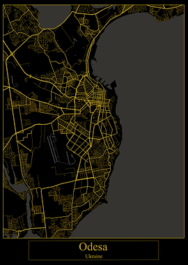 Odesa Ukraine Gold Map
