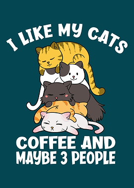Cats Coffee And 3 People
