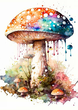 watercolor mushroom