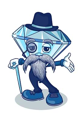 Cute diamond with beard