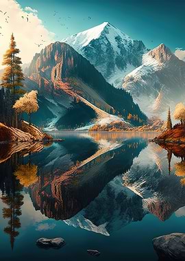 mountain lake landscape