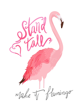 Slogan with flamingo