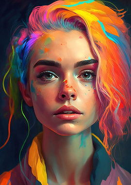 Colorful teen girl