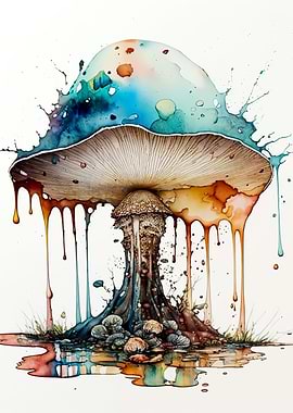watercolor mushroom