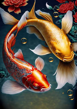 koi fish in the lake