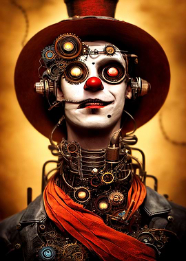 36 Steampunk Evil Clown