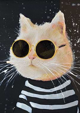 Cat with glasses