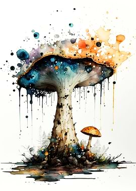 watercolor mushroom