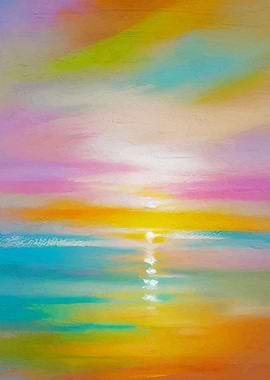 Colorful romantic sunset