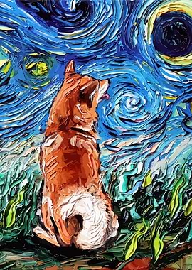 Dog Starry Night Van Gogh