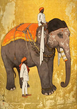 Ukiyo e Elephant