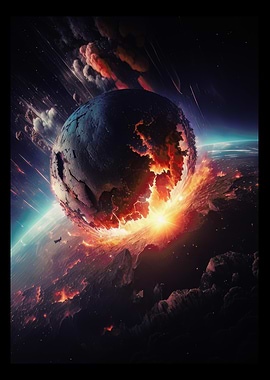 Meteor Hitting The Planet