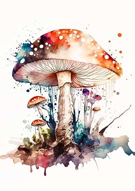 watercolor mushroom