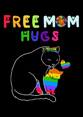 Free Mom Hugs Cat LGBT