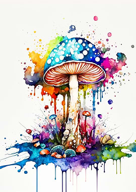 watercolor mushroom