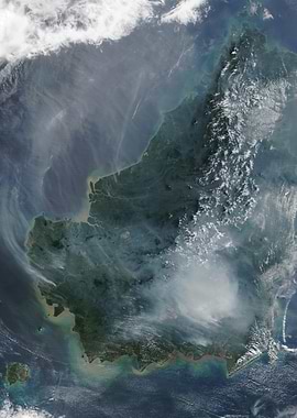 Birds eye view of island