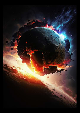 Meteor Hitting The Planet