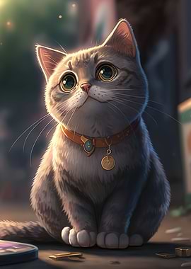 Cat cute moon