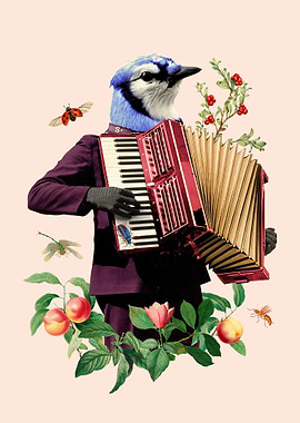 Bird Playing the Accordion