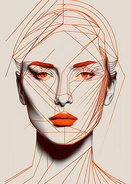 The orange woman lined art