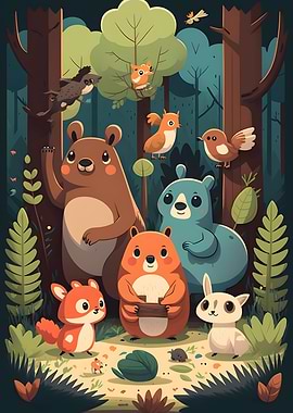 Playing in the forest