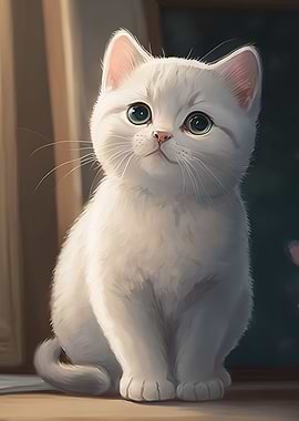 Cat cute moon