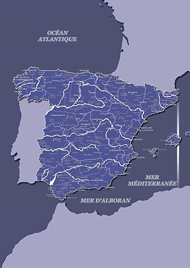 Map of Spain : Purple