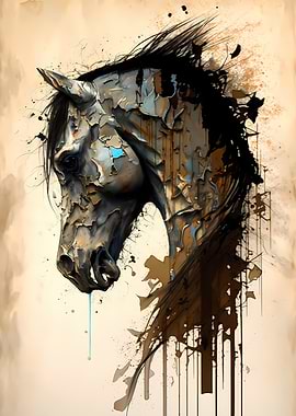 Horse watercolor western