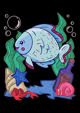 Fish in the sea on the sea