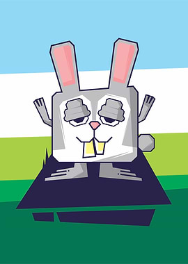 SQUARE RABBIT CARTOON