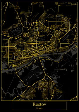 Rostov Russia Gold Map