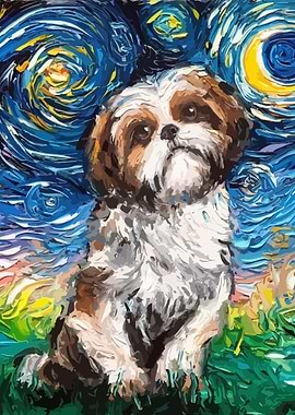 Dog Starry Night Van Gogh