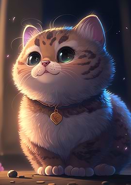 Cat cute moon