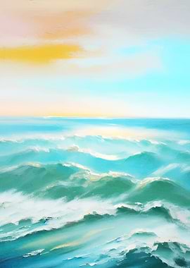Sea painting in pastel