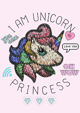Cartoon unicorn sequins