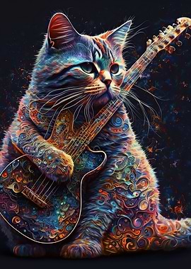 Cat playing Music