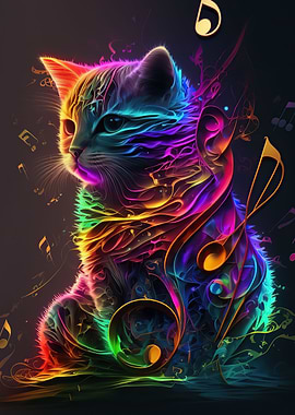 Cat playing Music