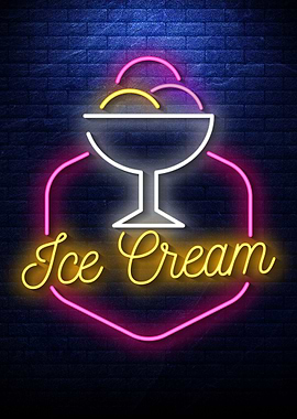 Ice cream Neon food