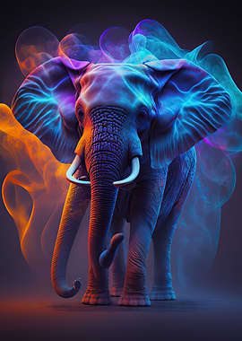 Neon elephant