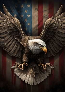 Eagle American Flag