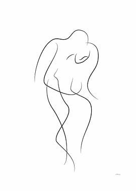 Abstract embrace sketch