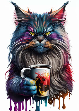 Colorful Maine Coon Cat