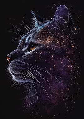 Cute Cat Galaxy Animal
