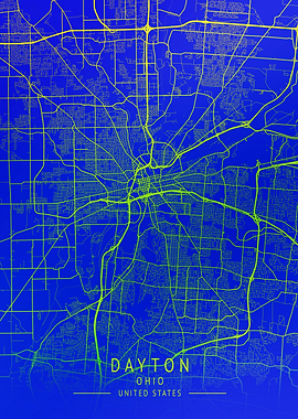 Dayton Ohio USA City Map