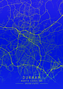 Durham USA City Map