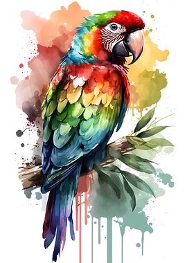 Exotic Birds Watercolor