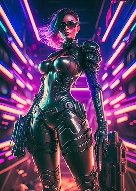 Bad ass cyberpunk girl