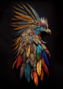 Colored feather wild bird