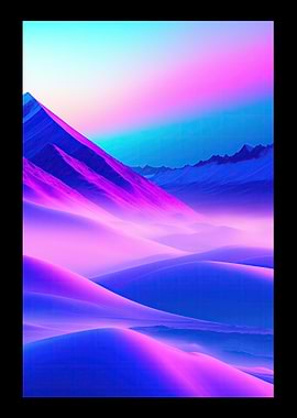 Purple Snowy Mountain