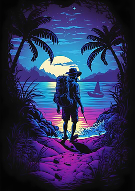 Alone at the Night Beach